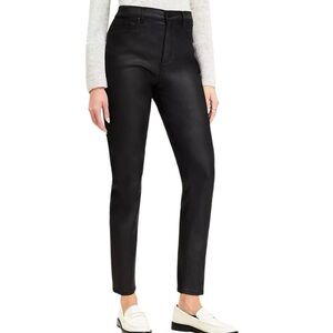 Ann Taylor Black Pants with Sheer Coating Size 10